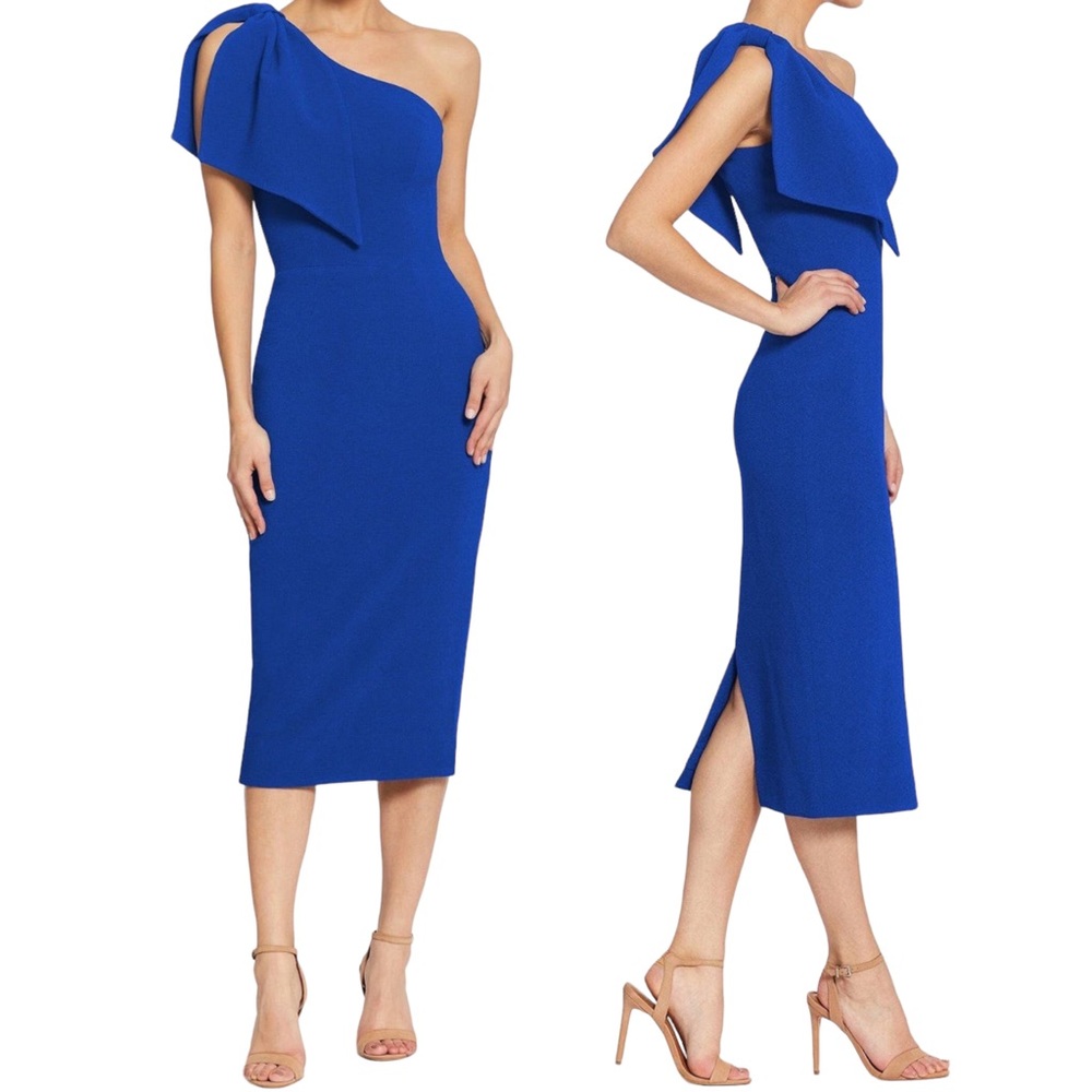 Dress the Population | Tiffany One Shoulder Sheath Dress Electric Blue Size XS